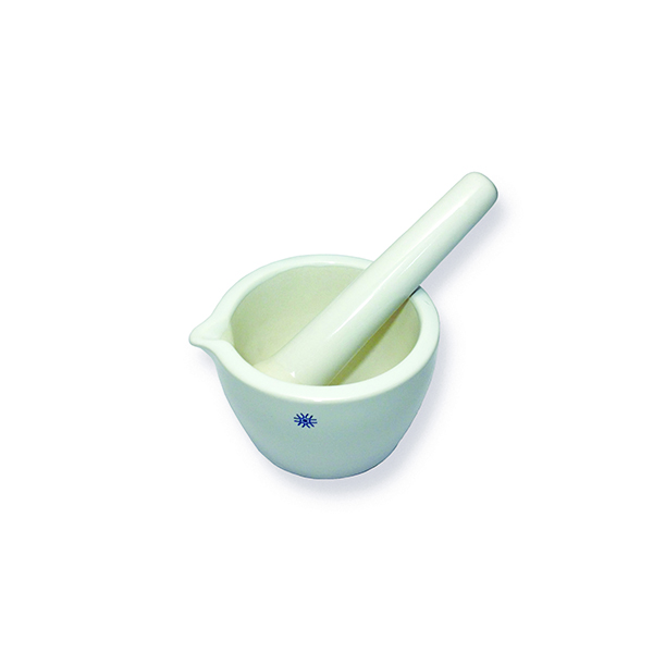 MORTAR & PESTLE SET, PORCELAIN, FULLY GLAZED